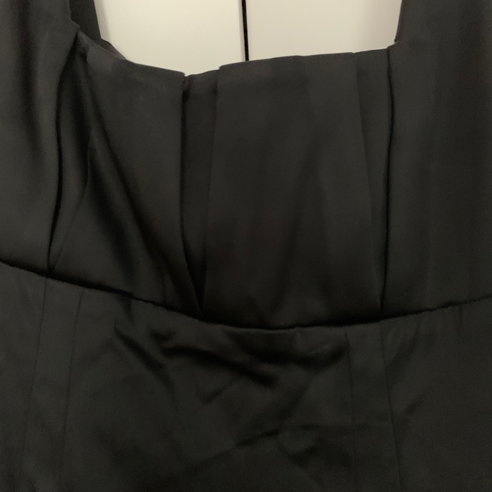 Calvin Klein black satin fitted dress. - Picture 2 of 4